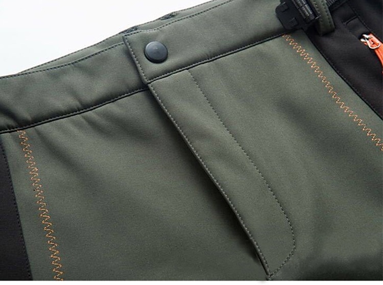 Men's Fleece Lined Pants Waterproof Hiking Pants Trousers Softshell Pants Winter Outdoor Thermal Warm Windproof Fleece Lining Pants / Trousers Bottoms Army Green Gray Black Hunting Fishing Climbing