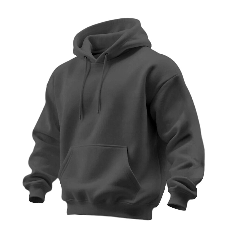 Men's Hoodie Pullover Hoodie Sweatshirt Apricot Black White Yellow Pink Hooded Plain Kangaroo Pocket Sports & Outdoor Casual Daily Streetwear Cool Sportswear All Seasons Clothing Apparel Hoodies