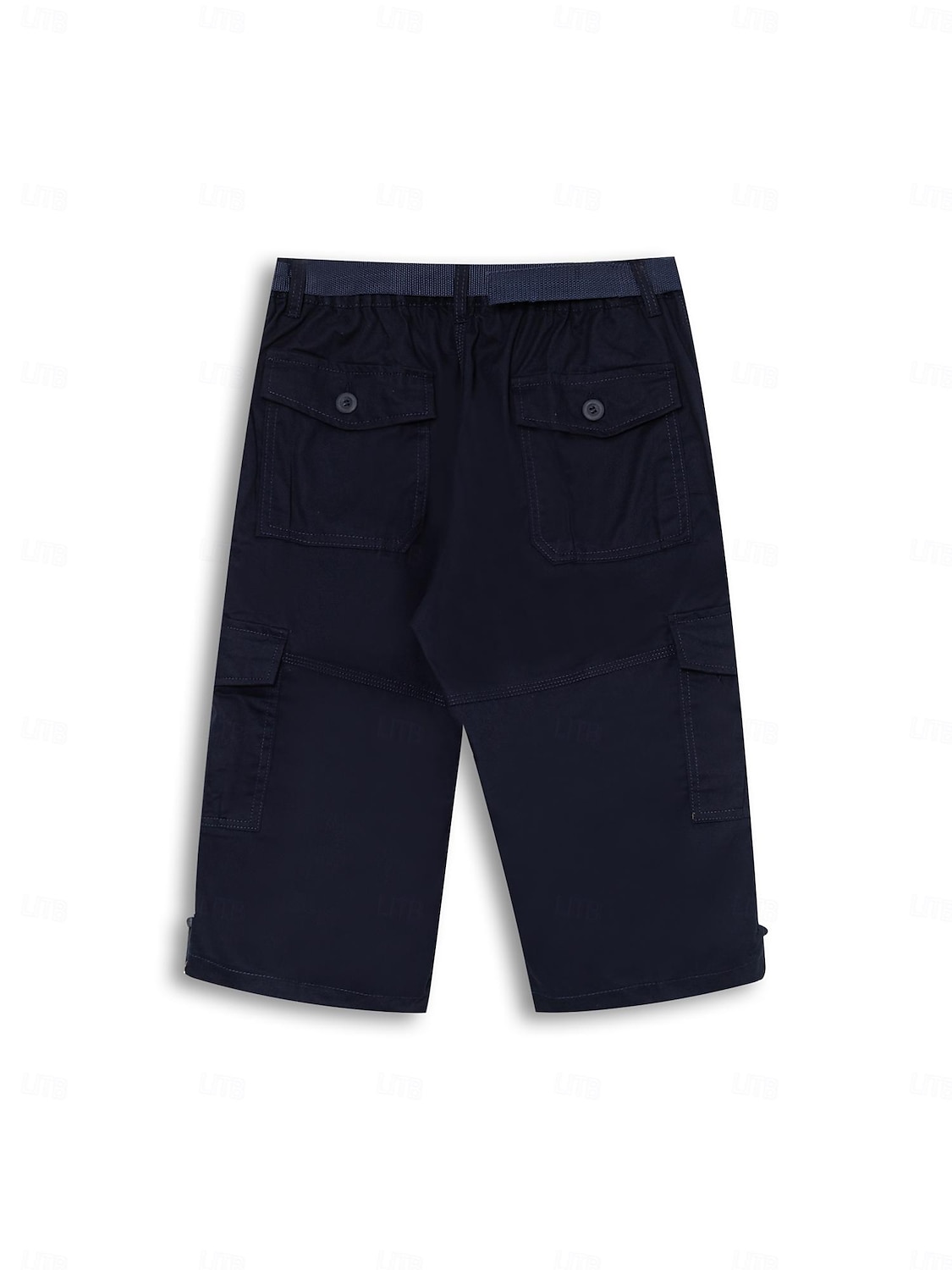 Men's Cargo Pants Cargo Trousers Work Pants Crop Multi Pocket Plain Camouflage Comfort Breathable Calf-Length Casual Daily Streetwear Cotton Blend Sports Fashion turmeric Black Micro-elastic