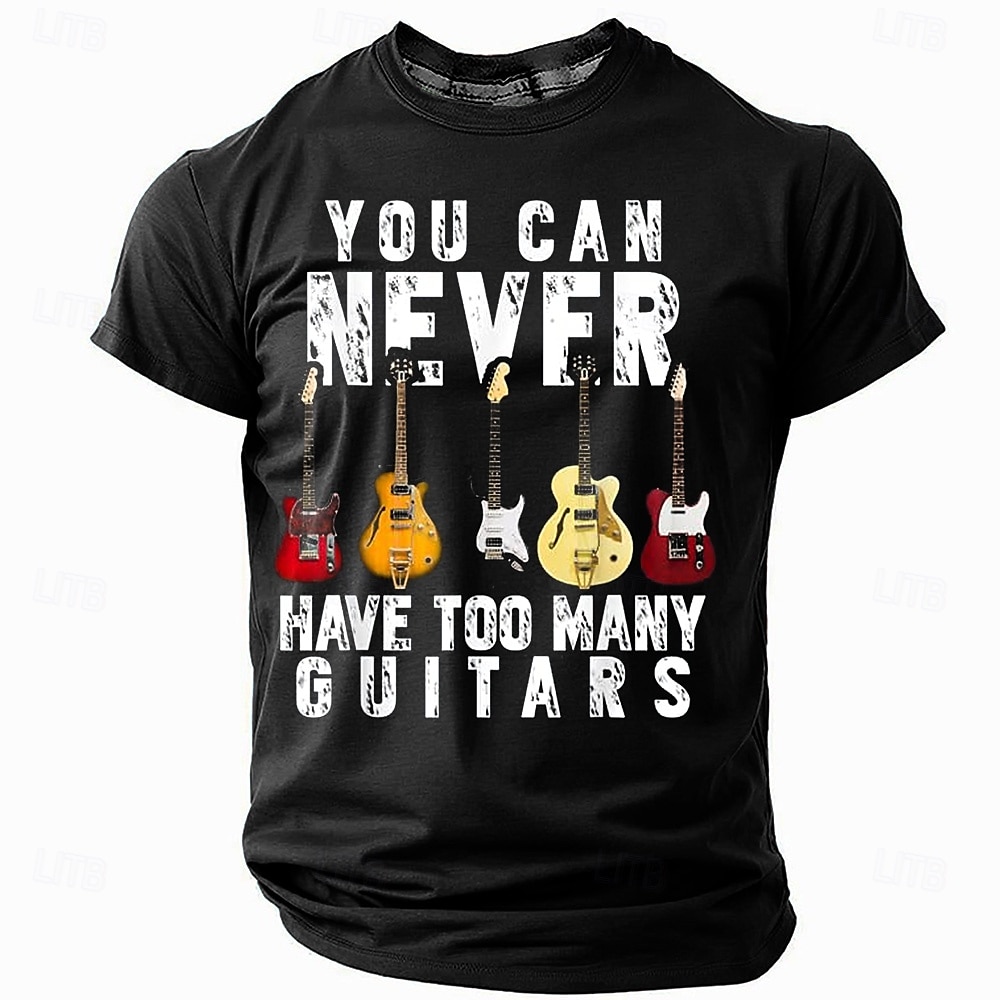 Men's Guitar Funny Slang T Shirt Chick Funny T Shirt Short Sleeve T shirt 3D Print Crew Neck Shirt Fashion Daily Street Daily Black Blue Green Summer Spring Clothing Apparel S M L XL XXL XXXL