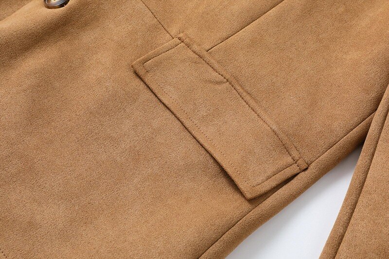 Men's Lightweight Jacket Casual Jacket Faux Suede Jacket Going out Soft Buckle Spring &  Fall Casual Stand Collar Regular Light Khaki Black Navy Blue Khaki Army Green Jacket