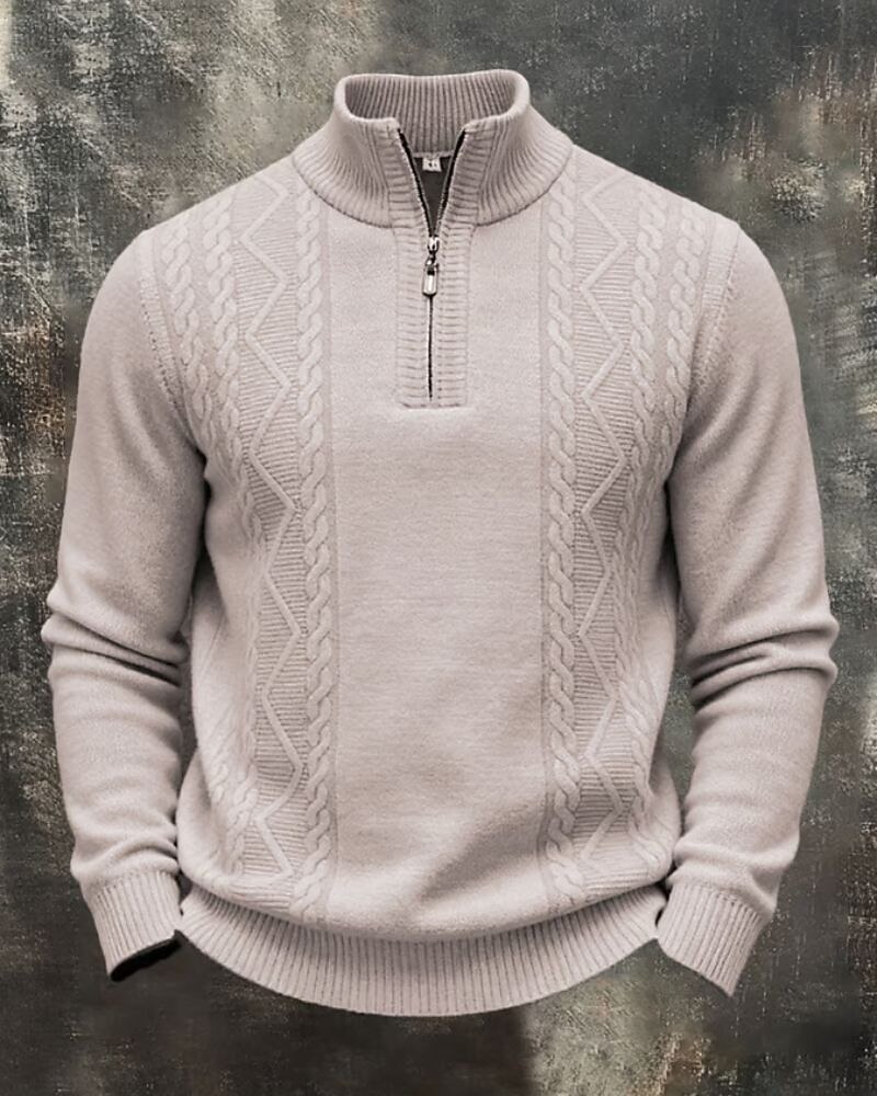 Men's Sweater Quarter Zip Sweaters Knit Sweater Knitted Pullover Ribbed Knit Regular Tops Knitted Plain Quarter Zip Fashion Streetwear Casual Daily Wear Clothing Apparel Fall Winter Burgundy Blue S M