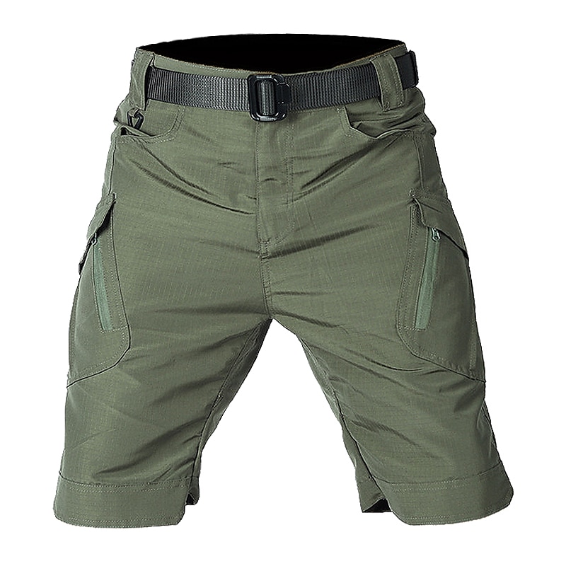 Men's Tactical Shorts Cargo Shorts Shorts Hiking Shorts Buttons Multi Pocket Plain Waterproof Wearable Knee Length Outdoor Camping & Hiking Military Athletic Black Green