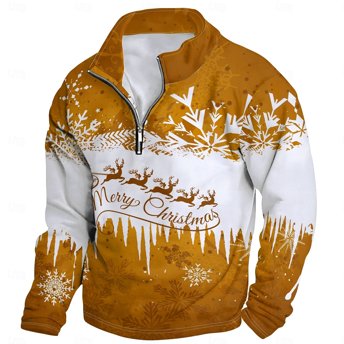 New Year Christmas Men's Sweatshirt Long Sleeve Sweatshirt 3D Print Vacation Going out Streetwear Print Spring &  Fall