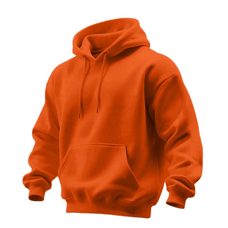 Men's Hoodie Pullover Hoodie Sweatshirt Apricot Black White Yellow Pink Hooded Plain Kangaroo Pocket Sports & Outdoor Casual Daily Streetwear Cool Sportswear All Seasons Clothing Apparel Hoodies