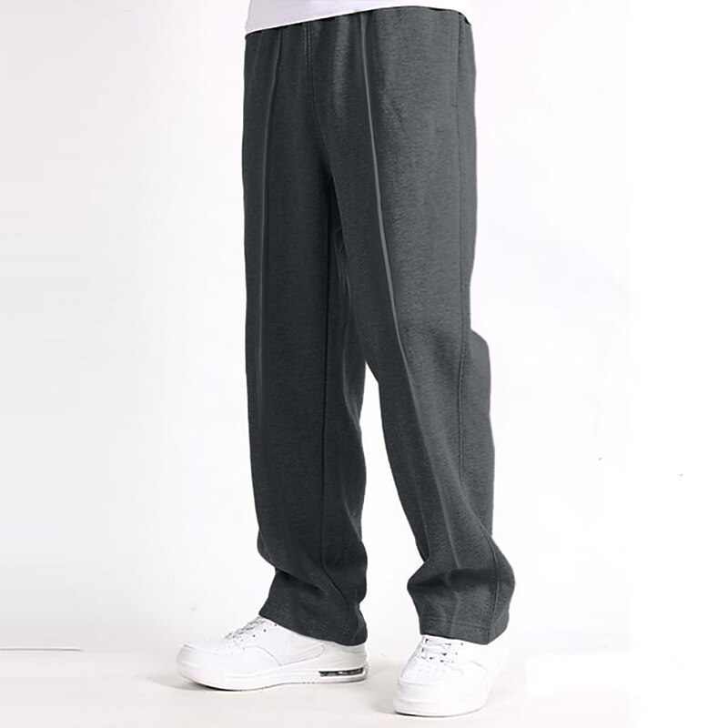 Men's Joggers Wide Leg Pocket Elastic Waist Plain Comfort Breathable Outdoor Daily Going out Casual Big and Tall Sweatpants