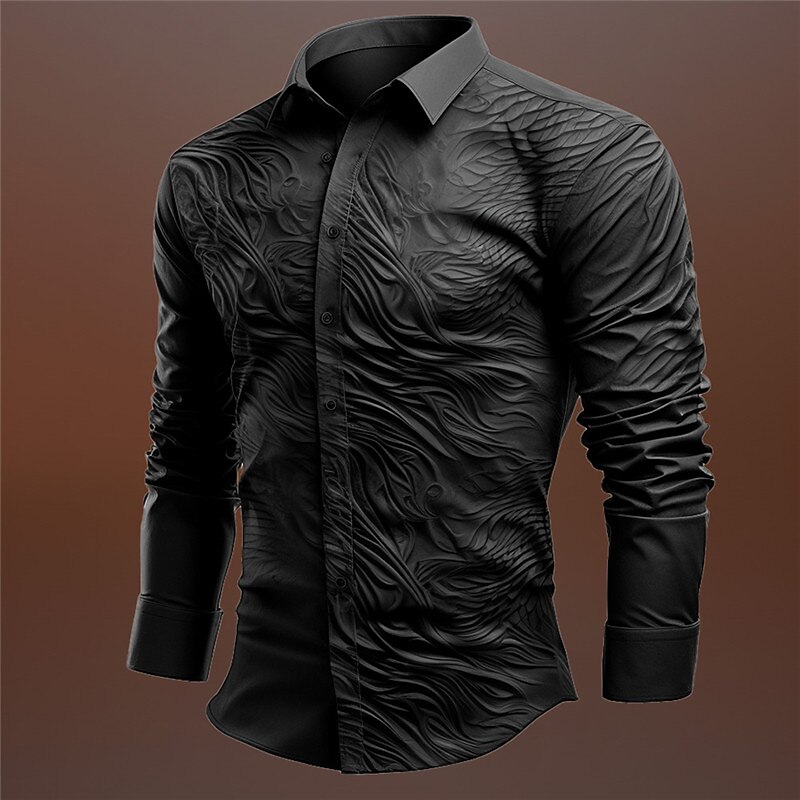 Totem Vintage Gothic Men's Shirt Outdoor Street Fall & Winter Turndown Long Sleeve Black Blue Purple S M L Shirt