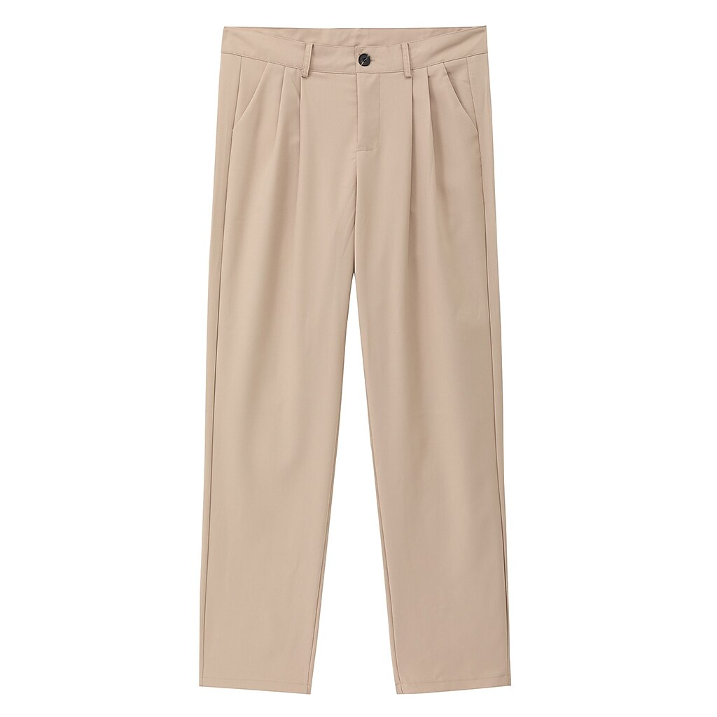 Men's Trousers Dress Pants Slacks Summer Pants Casual Pants Front Pocket Straight Leg Plain Comfort Full Length Wedding Business Classic Black Navy Blue Micro-elastic