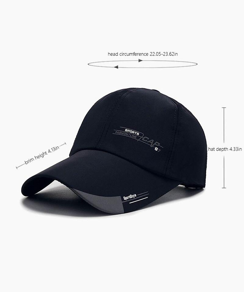 Men's Baseball Cap Black White Polyester Print Fashion Classic & Timeless Chic & Modern Outdoor Daily Letter Portable Breathable