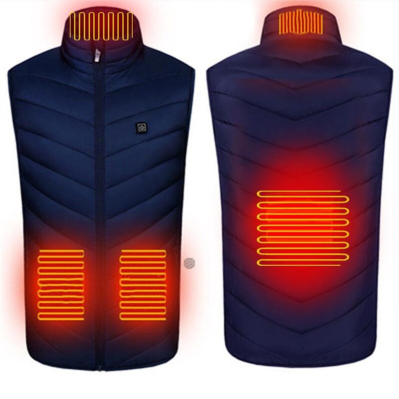 4/9 Heating Zones Vest Electric USB Heated Jacket by Graphene Men Women Warm Sportswear Coat For Camping Plus Size Snow Winter