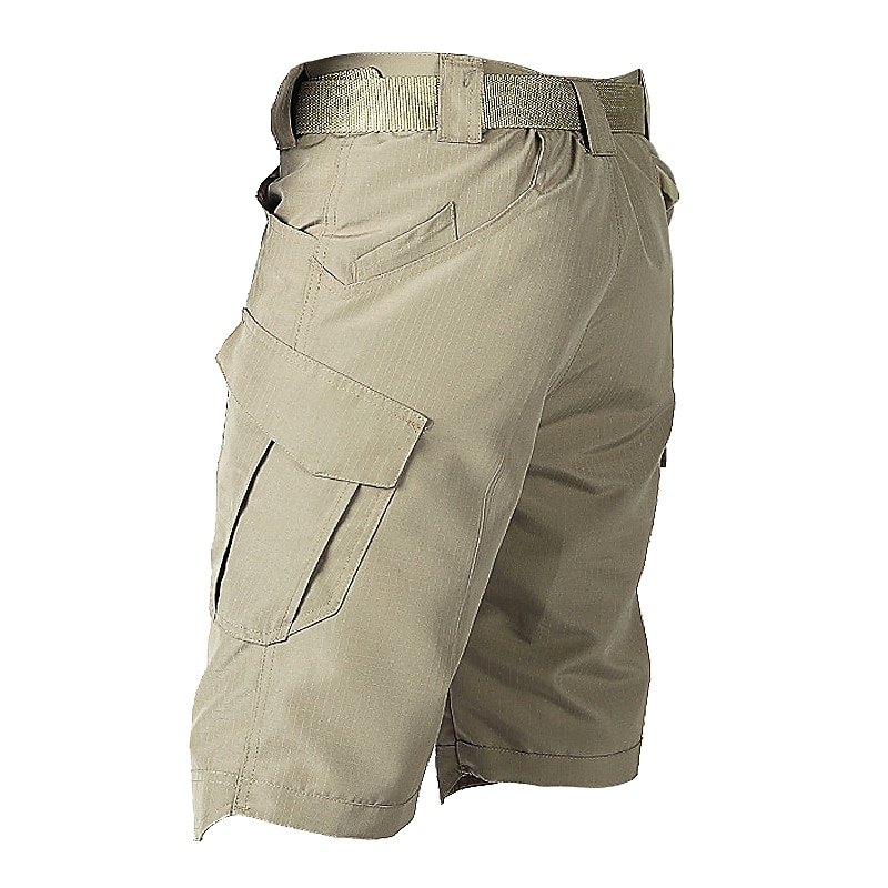 Men's Tactical Shorts Cargo Shorts Shorts Hiking Shorts Buttons Multi Pocket Plain Waterproof Wearable Knee Length Outdoor Camping & Hiking Military Athletic Black Green