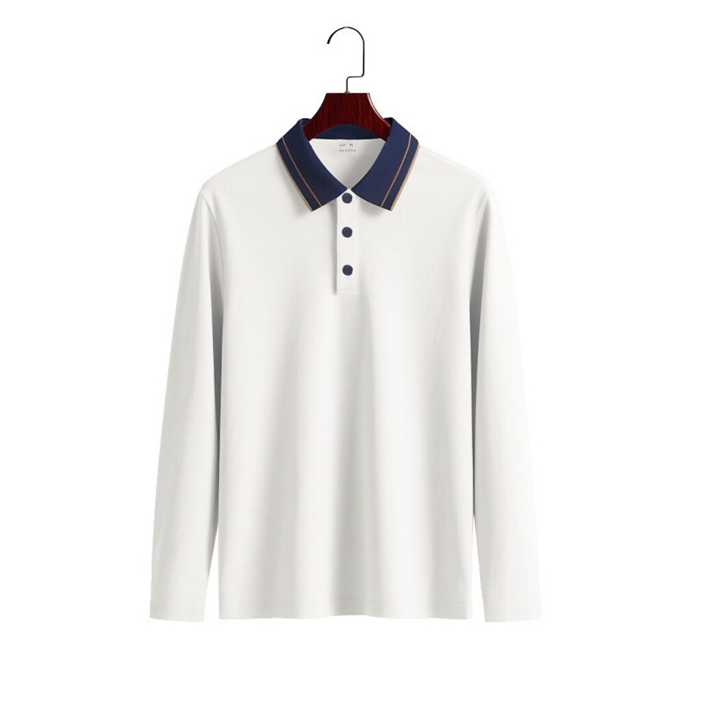 Men's Polo Shirts Golf Shirt Casual Street Lapel Long Sleeve Basic Modern Color Block Buttons Summer Spring Regular Fit Black White Light Green Dark Green Brown Khaki Polo Shirts