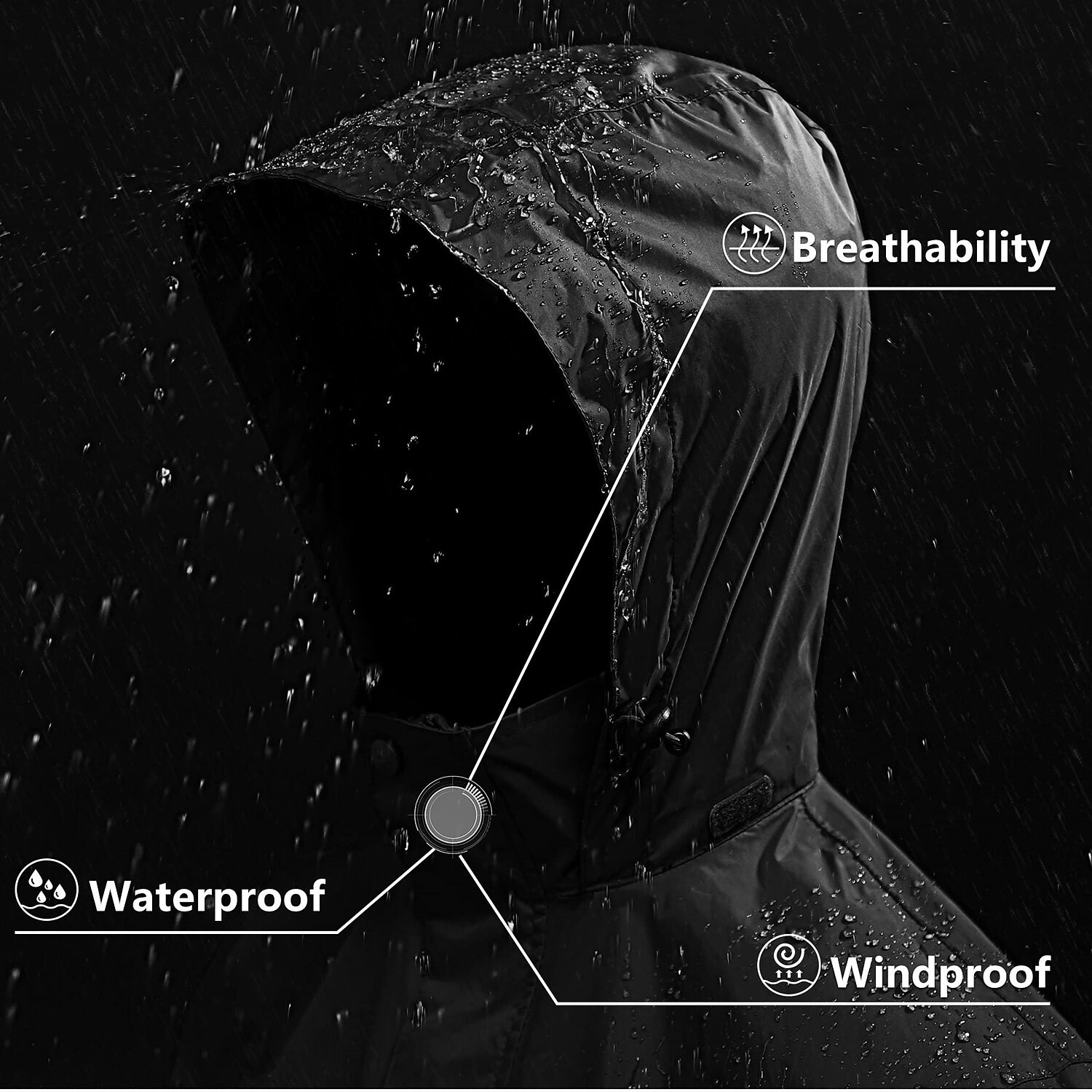 Men's Rain Jacket Waterproof Hiking Jacket Winter Outdoor Patchwork Windproof Breathable Quick Dry Jacket Single Slider Fishing Climbing Camping / Hiking / Caving Black Red Dark Navy Blue