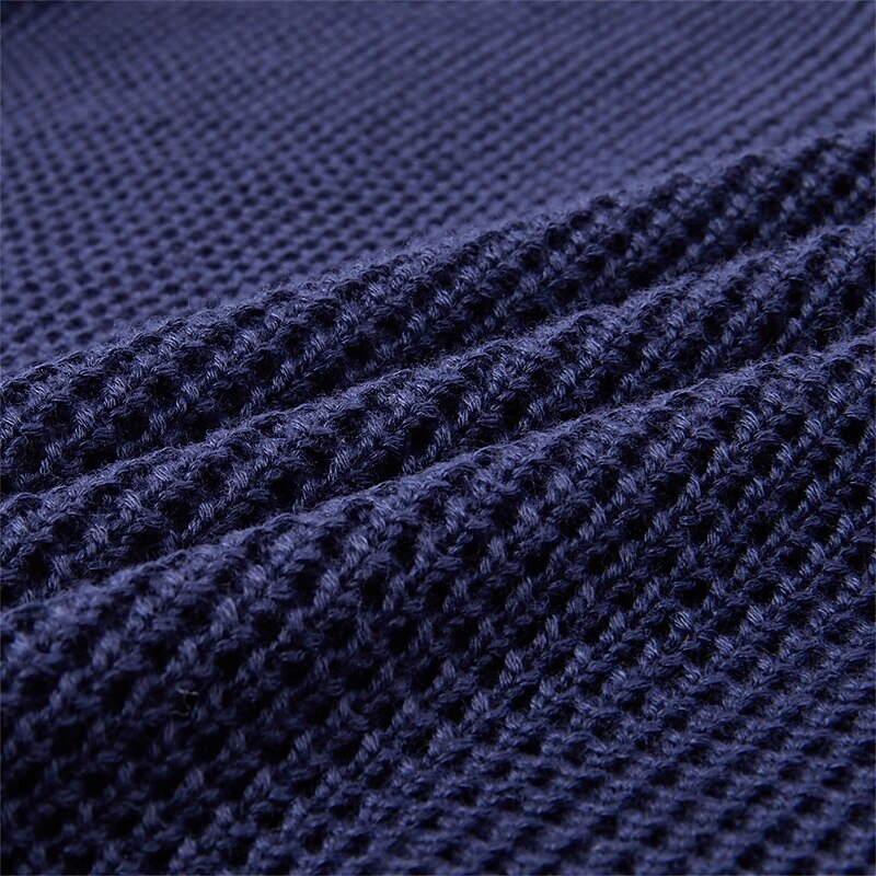 Men's Sweater Cardigan Sweater Jacket Blazer Waffle Knit  Stand Collar Cropped Knitted Solid Color Long Sleeve Basic Stylish Outdoor Daily Clothing Apparel Fall Winter Blue Khaki S M L