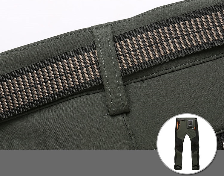 Men's Fleece Lined Pants Waterproof Hiking Pants Trousers Softshell Pants Winter Outdoor Thermal Warm Windproof Fleece Lining Pants / Trousers Bottoms Army Green Gray Black Hunting Fishing Climbing