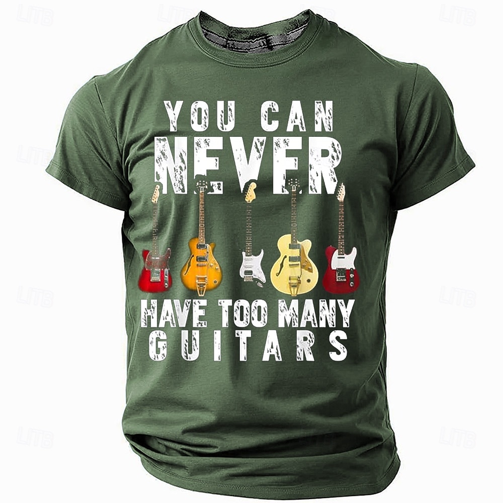 Men's Guitar Funny Slang T Shirt Chick Funny T Shirt Short Sleeve T shirt 3D Print Crew Neck Shirt Fashion Daily Street Daily Black Blue Green Summer Spring Clothing Apparel S M L XL XXL XXXL