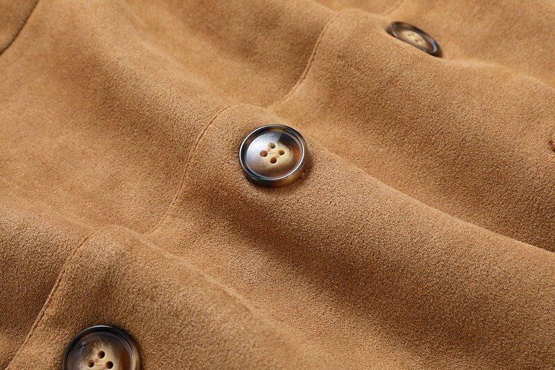 Men's Lightweight Jacket Casual Jacket Faux Suede Jacket Going out Soft Buckle Spring &  Fall Casual Stand Collar Regular Light Khaki Black Navy Blue Khaki Army Green Jacket