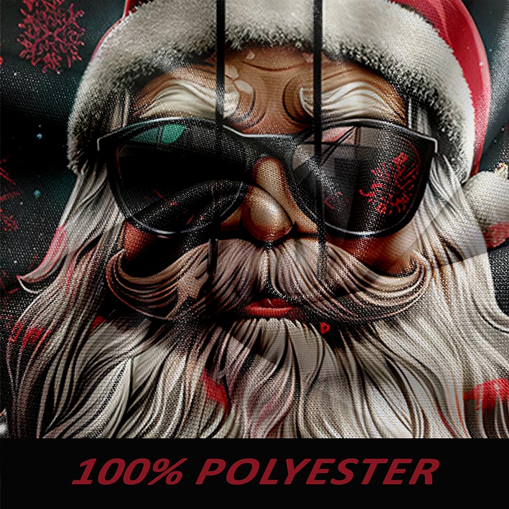 Christmas Men's Santa Claus Hoodies Sweatshirt Fashion Casual Long Sleeve Hooded Vacation Holiday Streetwear Red Burgundy Blue Green Print Front Pocket Spring &  Fall Designer S M L XL XXL XXXL