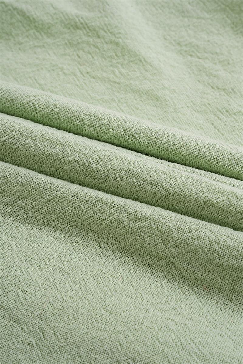 Men's Linen Shirt Summer Shirt Beach Wear Button Up Shirt Black White Blue Green Short Sleeve Solid Color Turndown Summer Hawaiian Holiday Clothing Apparel Button-Down