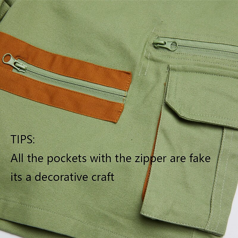 Men's Cargo Shorts Shorts Casual Shorts Multi Pocket Straight Leg Fake Zipper Pocket Plain Comfort Knee Length Casual Daily Holiday Fashion Streetwear Black Green Micro-elastic