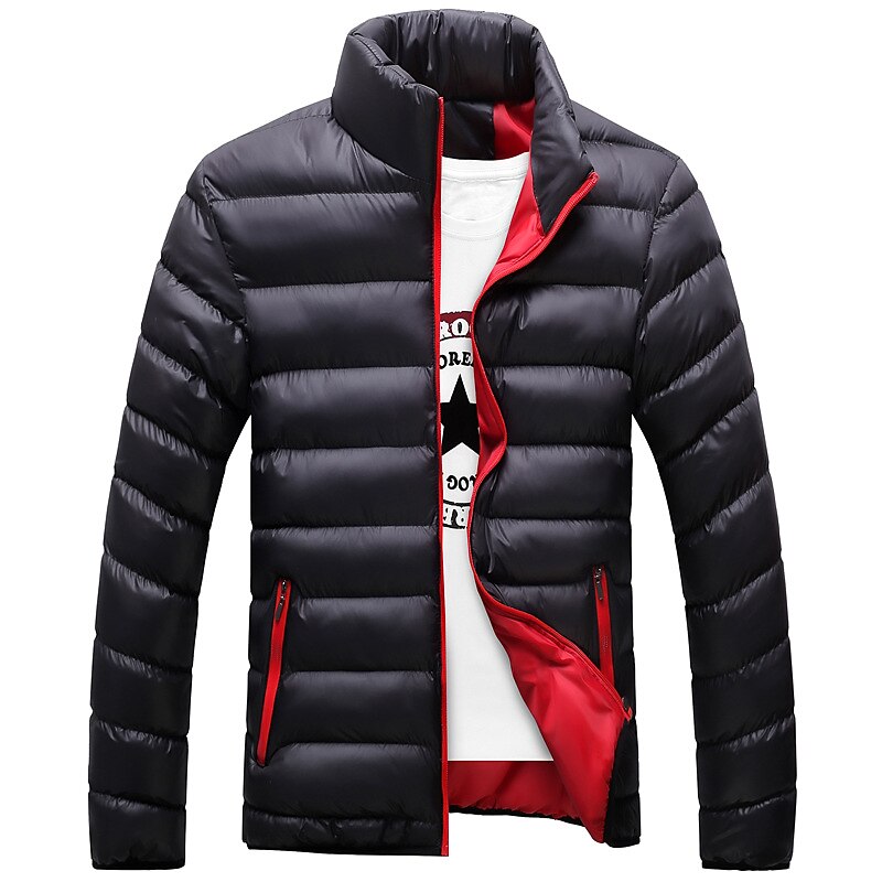 Men's Winter Quilted Zipper Pocket Hiking Windproof Warm Outdoor Quilted Solid / Plain Color Puffer Jacket