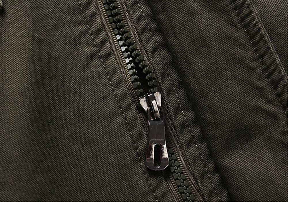 Men's Bomber Jacket Varsity Jacket Tactical Jacket Casual Wearable Multi Pocket Spring Fall Winter Cargo Military Style Stand Collar Regular Cotton Black Khaki Army Green Jacket