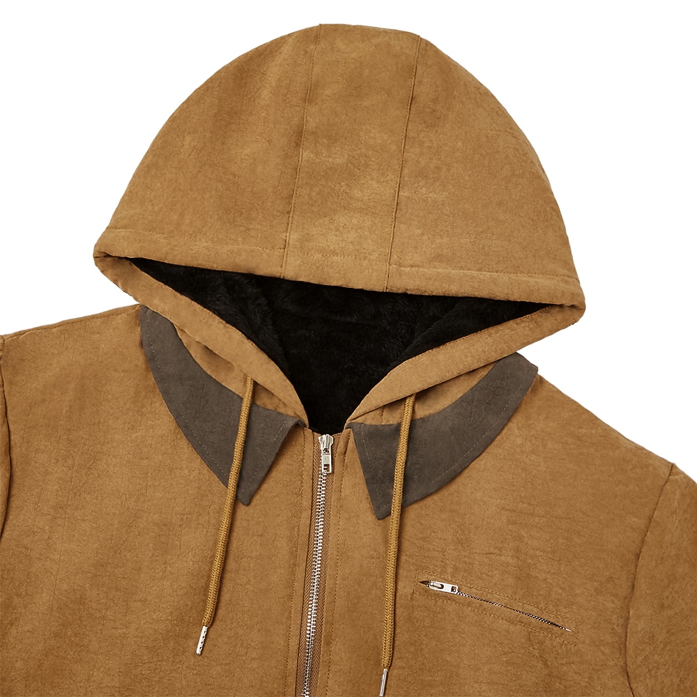 Men's Hoodie Full Zip Hoodie Sherpa Linend Army Green Blue Brown Gray Hooded Plain Pocket Sports & Outdoor Daily Holiday Vintage Streetwear Casual Fall & Winter Clothing Apparel Hoodies Sweatshirts