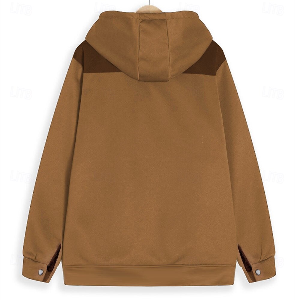 Men's Graphic Reindeer Fleece Hoodie Long Sleeve Hooded Sweatshirt Crew Neck Vintage Graphic Print Sport Casual Hunting Brown Green Fall Winter Designer