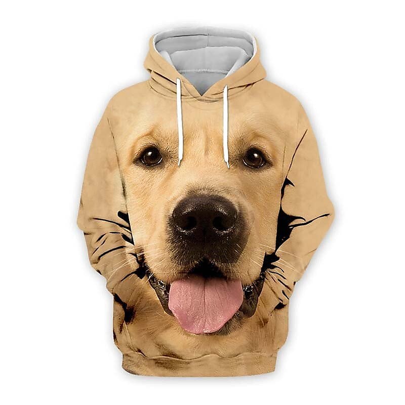 Men's Dog Graphic Prints Hoodie Sweatshirt Hoodie Long Sleeve Hooded Sweatshirt Hooded Sportswear 3D Print Casual Daily Sports 1 2 Print Front Pocket Spring &  Fall Designer