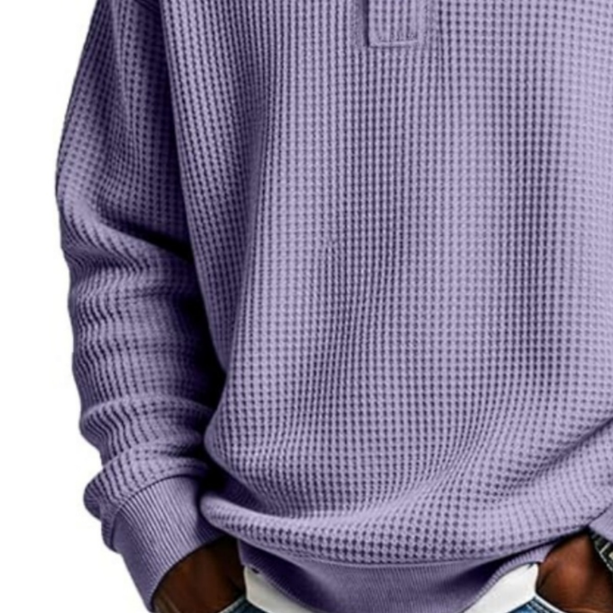 Men's Waffle Polo Shirts Polo Shirts Formal Business Ribbed Polo Collar Long Sleeve Fashion Solid Color Buttons Plain Fall Spring &  Fall Loose Fit Green Light Blue Purple Khaki Light Grey Dark Grey