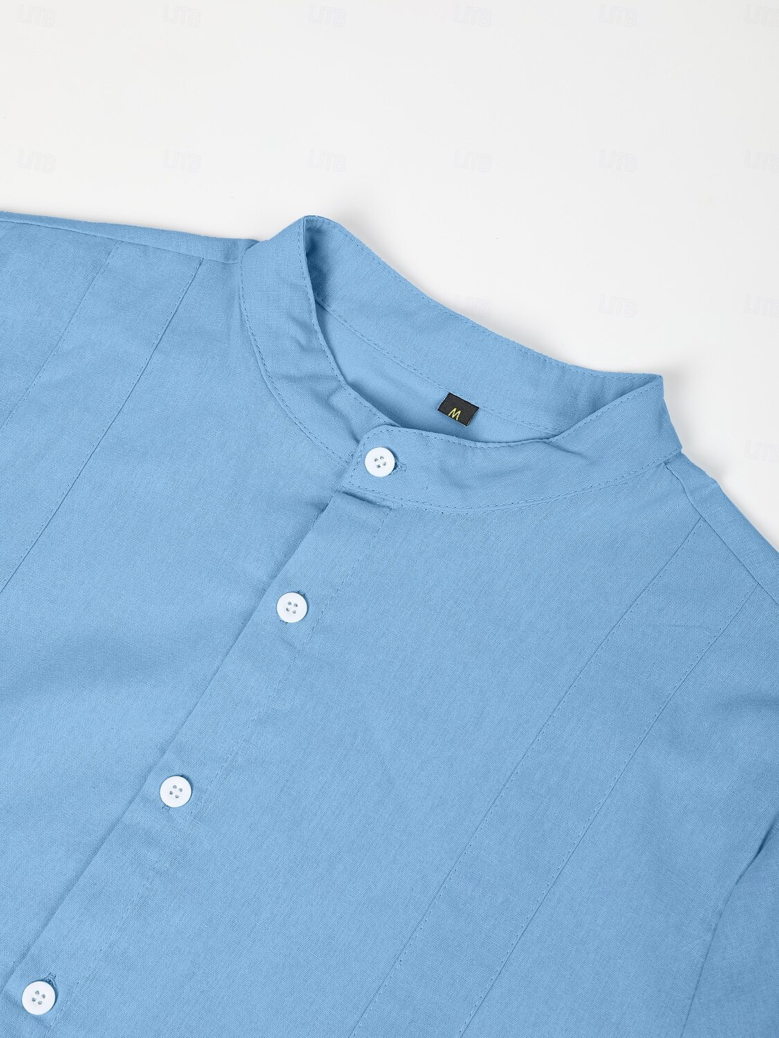 Men's Shirt Linen Shirt Guayabera Shirt Band Collar Shirt Summer Shirt Beach Wear Plain Vacation Curise Black White Blue Green Short Sleeve Collar Summer Clothing Apparel