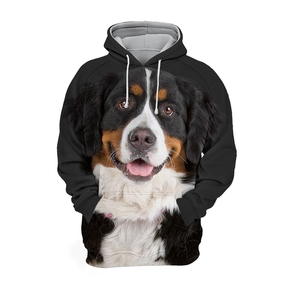 Men's Dog Graphic Prints Hoodie Sweatshirt Hoodie Long Sleeve Hooded Sweatshirt Hooded Sportswear 3D Print Casual Daily Sports 1 2 Print Front Pocket Spring &  Fall Designer