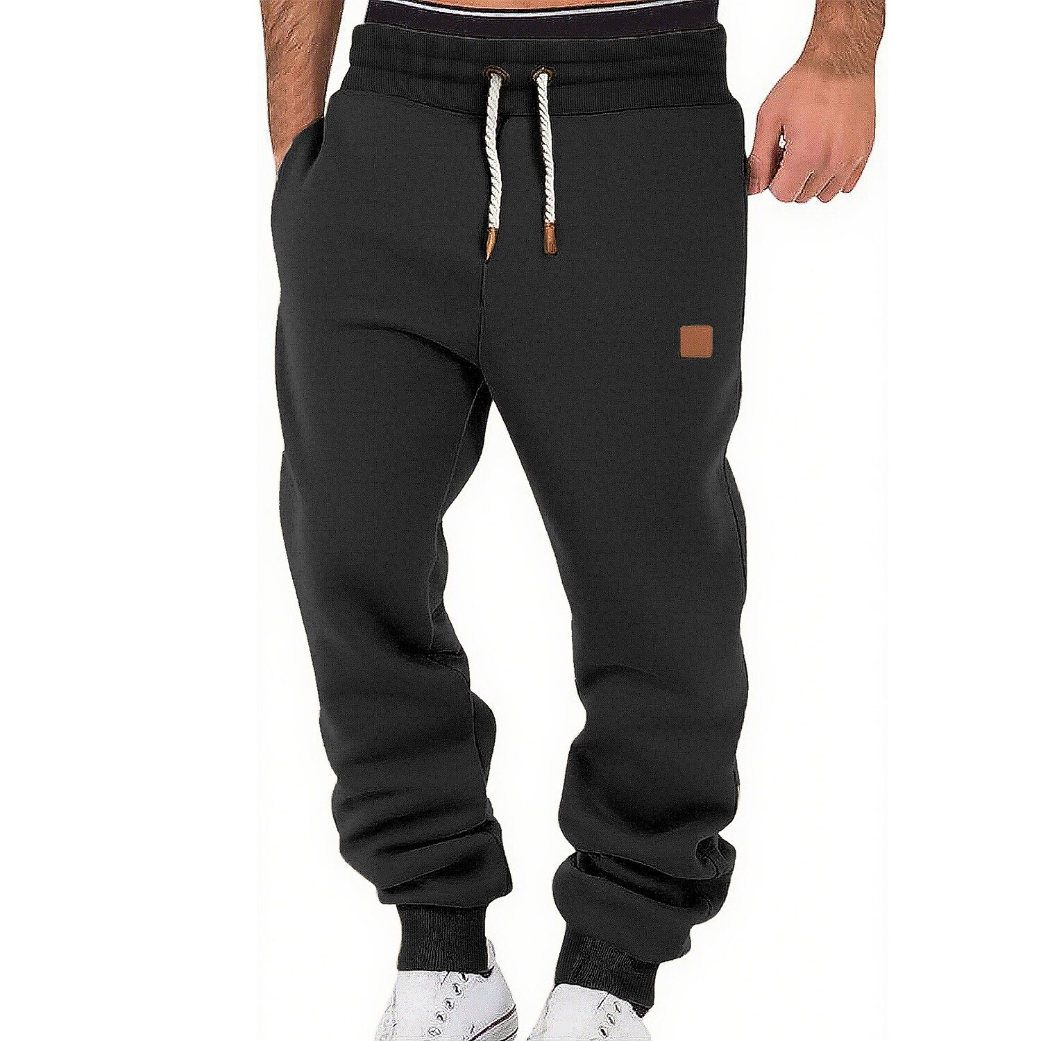 Men's Sweatpants Joggers Fleece Pants Trousers Drawstring Elastic Waist Plain Moisture Wicking Breathable Full Length Sports Outdoor Casual Daily Fashion Streetwear Black Wine Stretchy