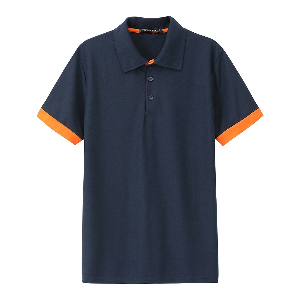 Men's Golf Shirt Polo Casual Sports Classic Short Sleeve Basic Casual Solid Color Plain Button Front Summer Spring Regular Fit Apple Green Light Pink Golden yellow Lake blue Yellow and Navy Black