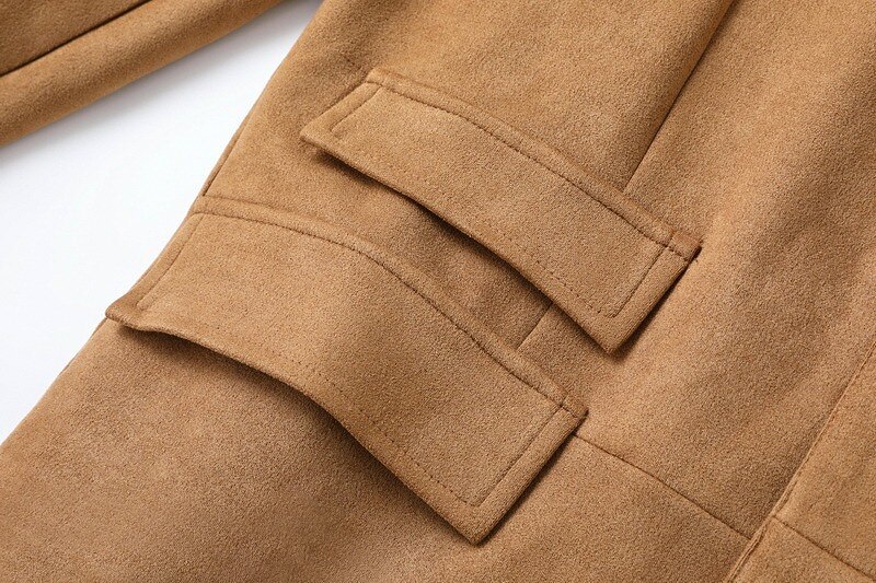 Men's Lightweight Jacket Casual Jacket Faux Suede Jacket Going out Soft Buckle Spring &  Fall Casual Stand Collar Regular Light Khaki Black Navy Blue Khaki Army Green Jacket