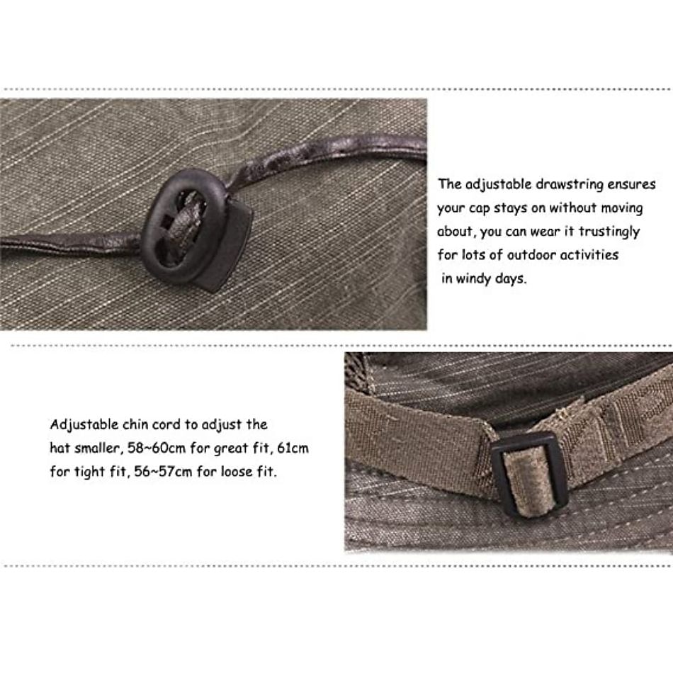 Men's Bucket Hat Sun Hat Fishing Hat Boonie hat Hiking Hat Black khaki Cotton Mesh Streetwear Stylish Casual Outdoor Daily Outdoor clothing Letter Embroidery UV Sun Protection Sunscreen Quick Dry