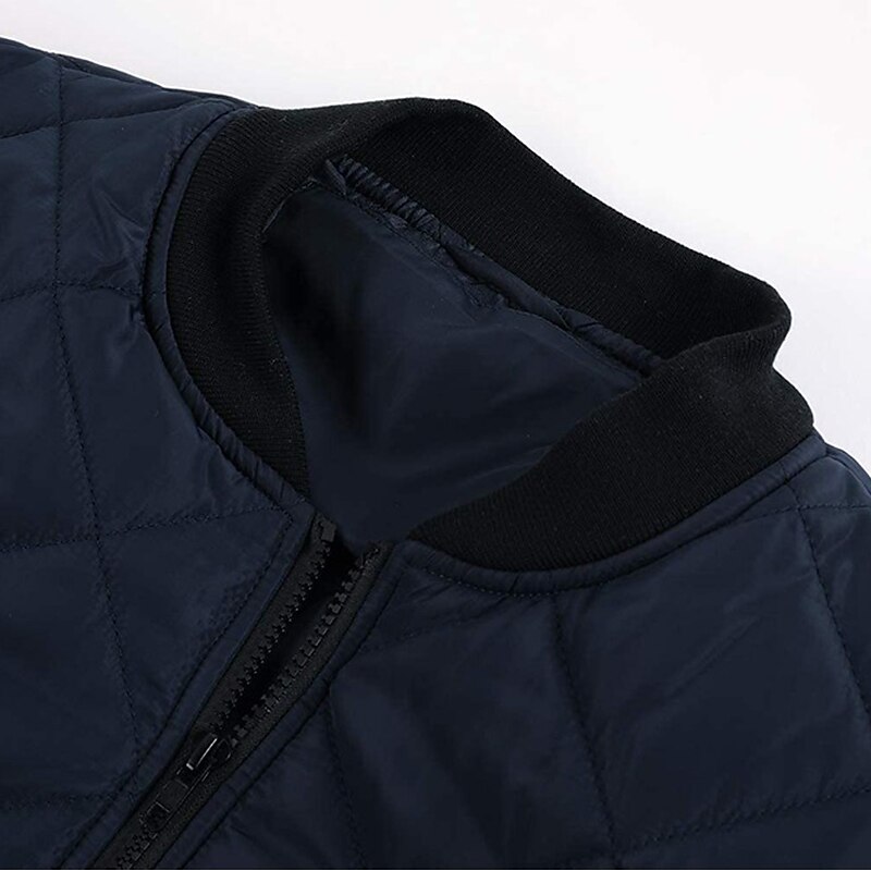 Men's Winter Jacket Quilted Jacket Outdoor Daily Wear Warm Pocket Fall Winter Plain Fashion Streetwear Standing Collar Regular Black Wine Blue Red & White Army Green Jacket