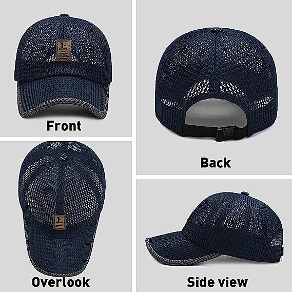 Men's Baseball Cap Unisex Trucker Hat Summer Breathable Full Mesh Hat Black Navy Blue Fitness Letter Ultraviolet Resistant Outdoor Sports