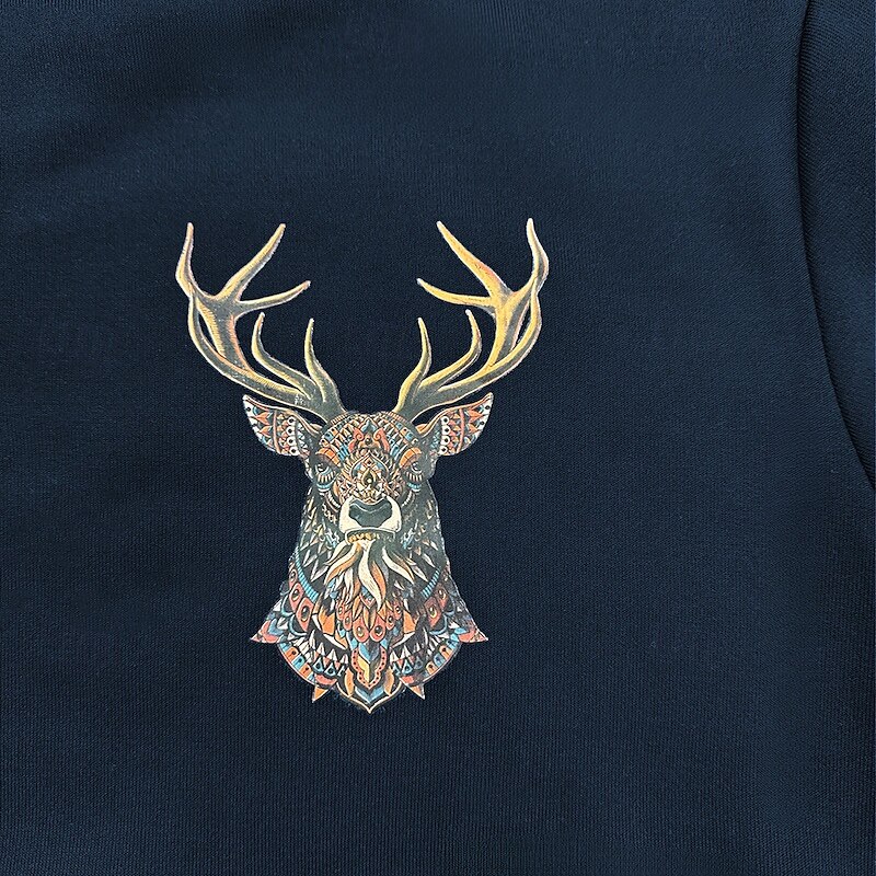 Men's Sweatshirt Quarter Zip Sweatshirt Black Navy Blue Brown Gray Half Zip Reindeer Print Christmas Daily Holiday Streetwear Casual Thin fleece Fall & Winter Clothing Apparel Hoodies Sweatshirts