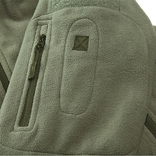 Men's Warm Military Tactical Jacket Sport Fleece Hooded Jacket Winter Adventure Jacket Coats Outdoor Windproof Multi Pockets Lightweight Full Zip Jacket Trench Coat Top Camping Hunting Fishing