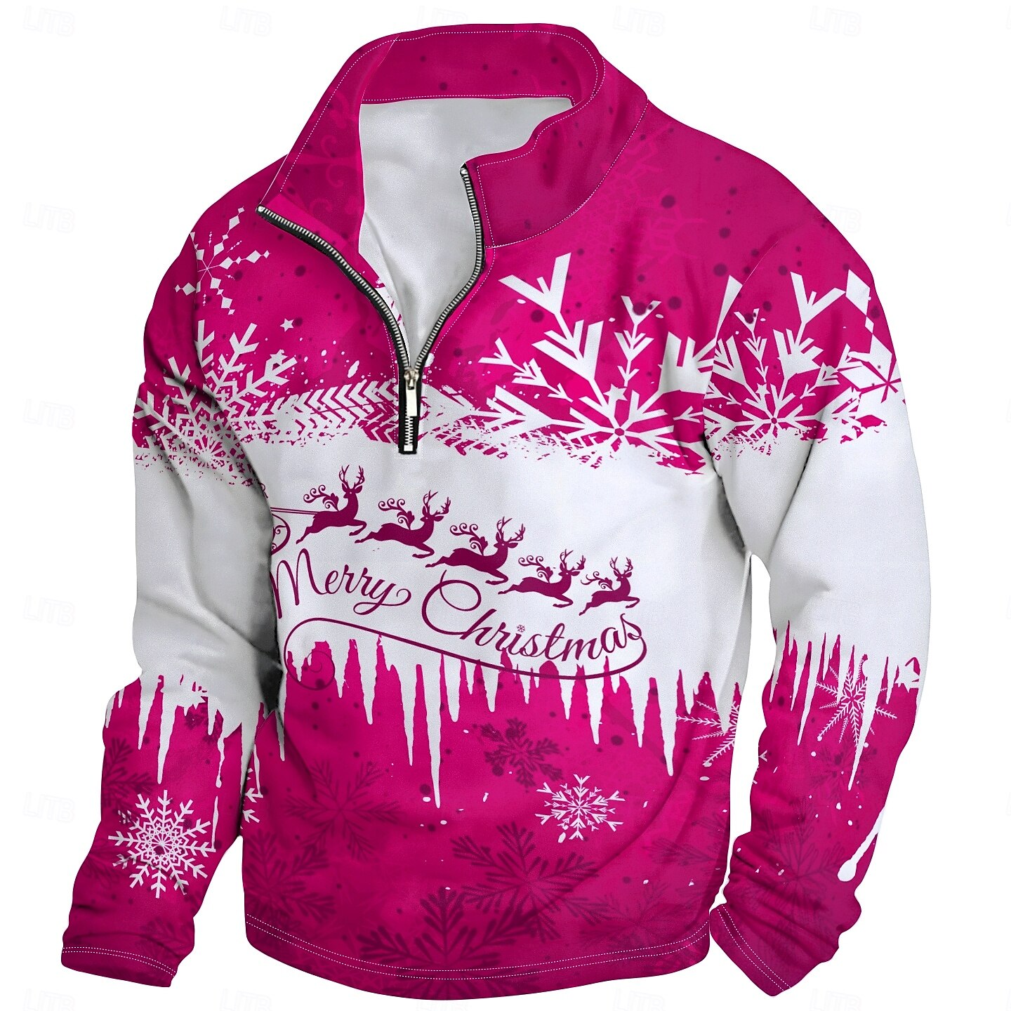 New Year Christmas Men's Sweatshirt Long Sleeve Sweatshirt 3D Print Vacation Going out Streetwear Print Spring &  Fall