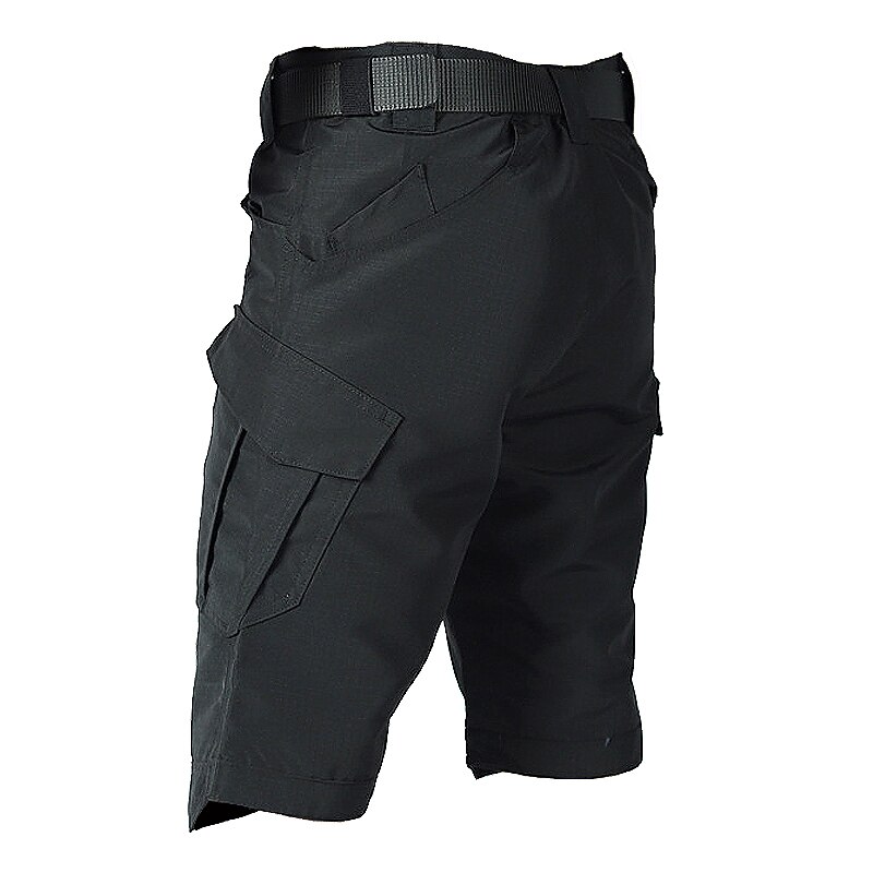 Men's Tactical Shorts Cargo Shorts Shorts Hiking Shorts Buttons Multi Pocket Plain Waterproof Wearable Knee Length Outdoor Camping & Hiking Military Athletic Black Green