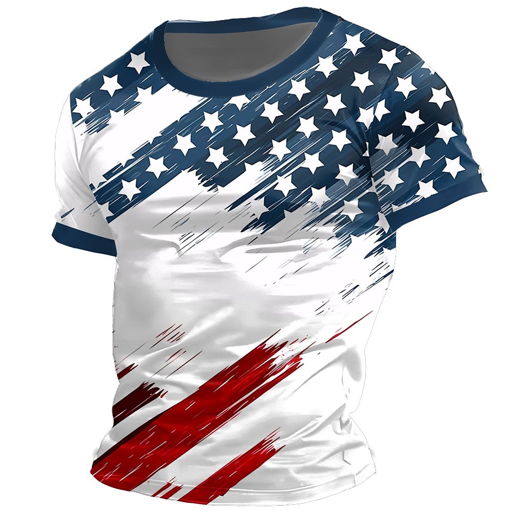 US America 250 Year Anniversary Veterans Day Men's Patriot Patriotic Veteran Graphic American Flag 1776 Short Sleeve Shirt T shirt Tee Tee Top Short Sleeve T shirt 3D Print Crew Neck Shirt Fashion