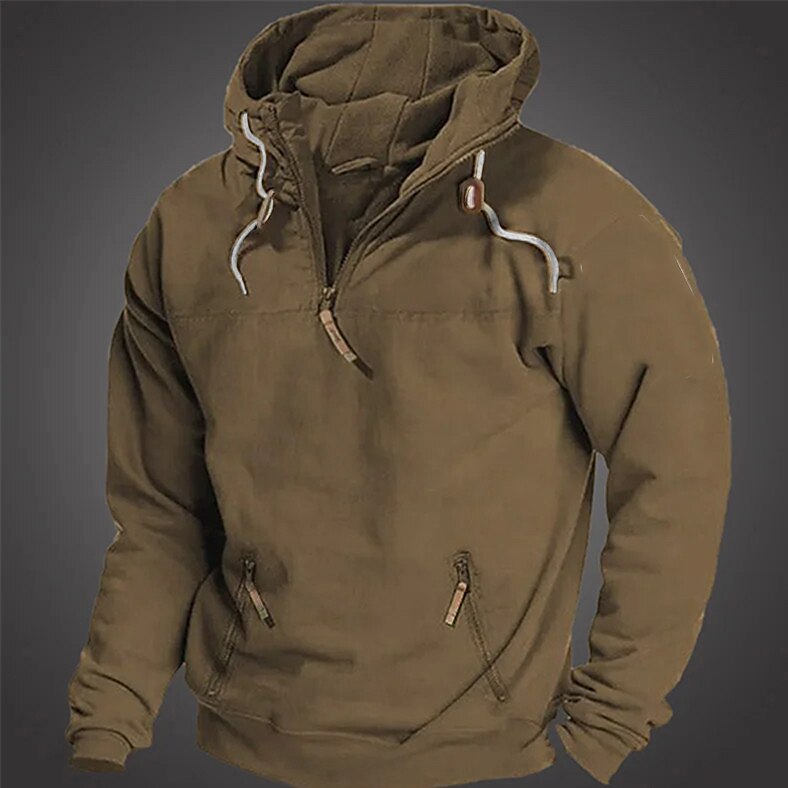 Men's Hoodie Quarter Zipp Hoodie Black Army Green Blue Brown Hooded Plain Sports & Outdoor Daily Holiday Streetwear Cool Casual Spring &  Fall Clothing Apparel Hoodies Sweatshirts  Long Sleeve
