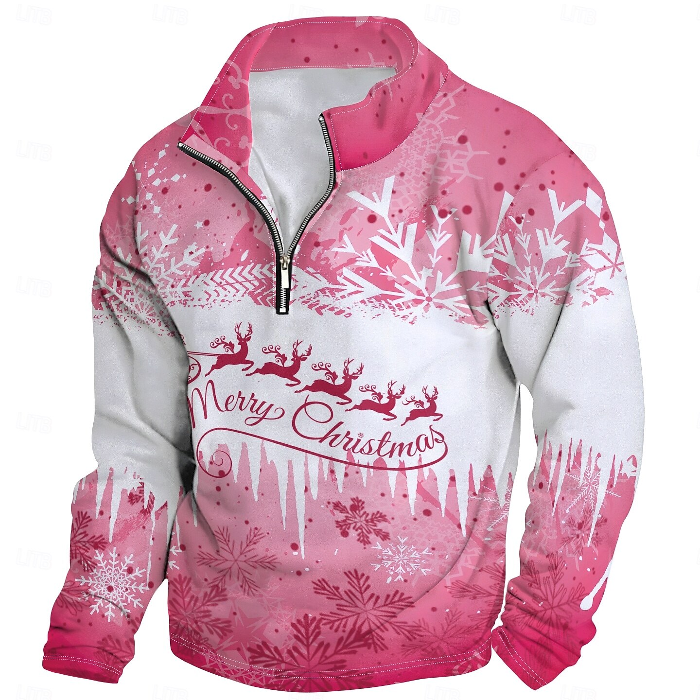 New Year Christmas Men's Sweatshirt Long Sleeve Sweatshirt 3D Print Vacation Going out Streetwear Print Spring &  Fall