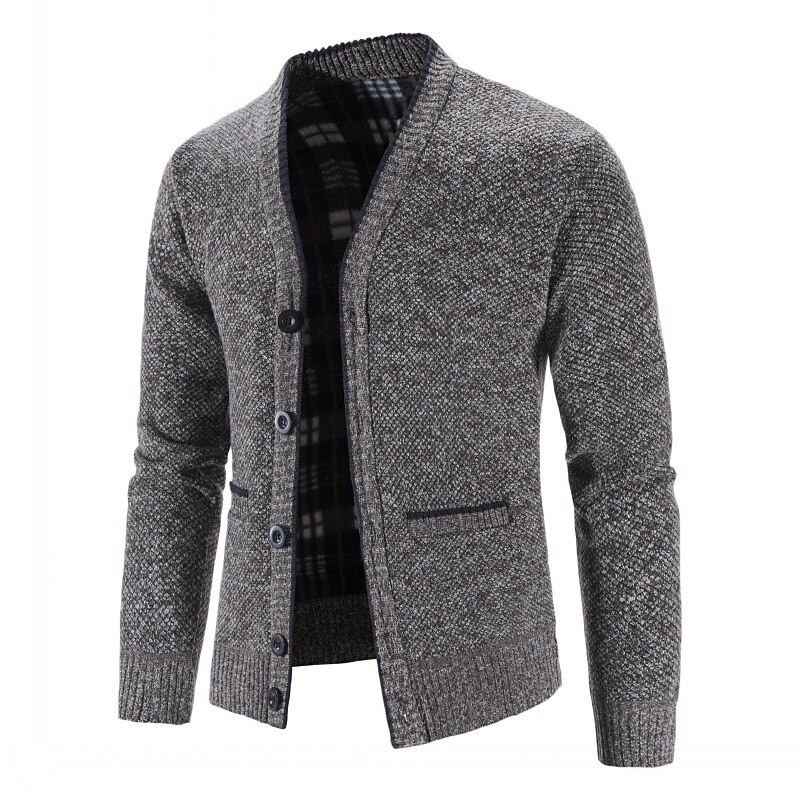 Men's Sweater Cardigan Fleece Sweater Knit Knitted Solid Color V Neck Stylish Daily Clothing Apparel Winter Red Blue S M L