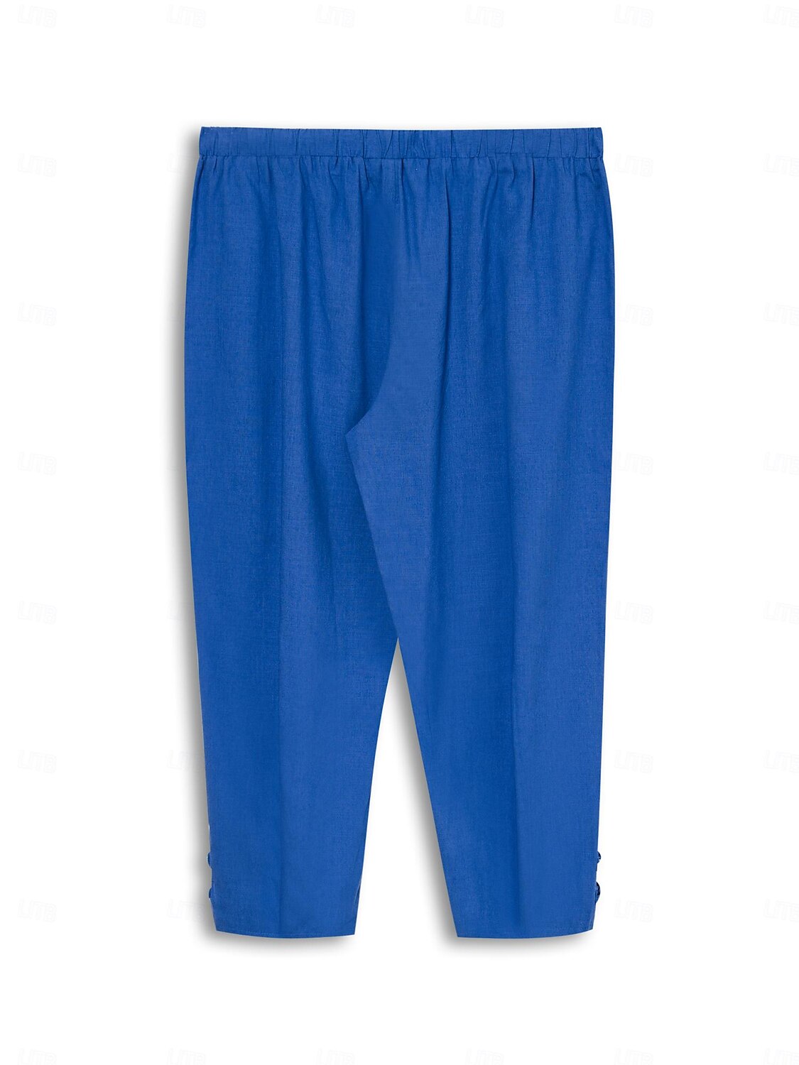 Men's Linen Pants Summer Pants Cropped Pants Beach Pants Drawstring Elastic Waist Plain Comfort Breathable Calf-Length Casual Daily Holiday Linen Cotton Blend Fashion Classic Style Black White