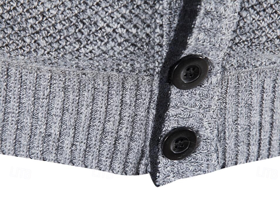 Men's Sweater Cardigan Fleece Sweater Knit Knitted Solid Color V Neck Stylish Daily Clothing Apparel Winter Red Blue S M L