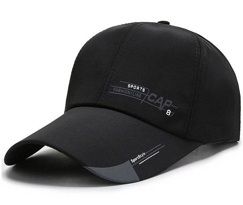 Men's Baseball Cap Black White Polyester Print Fashion Classic & Timeless Chic & Modern Outdoor Daily Letter Portable Breathable