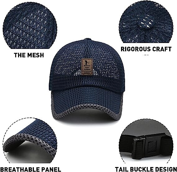 Men's Baseball Cap Unisex Trucker Hat Summer Breathable Full Mesh Hat Black Navy Blue Fitness Letter Ultraviolet Resistant Outdoor Sports